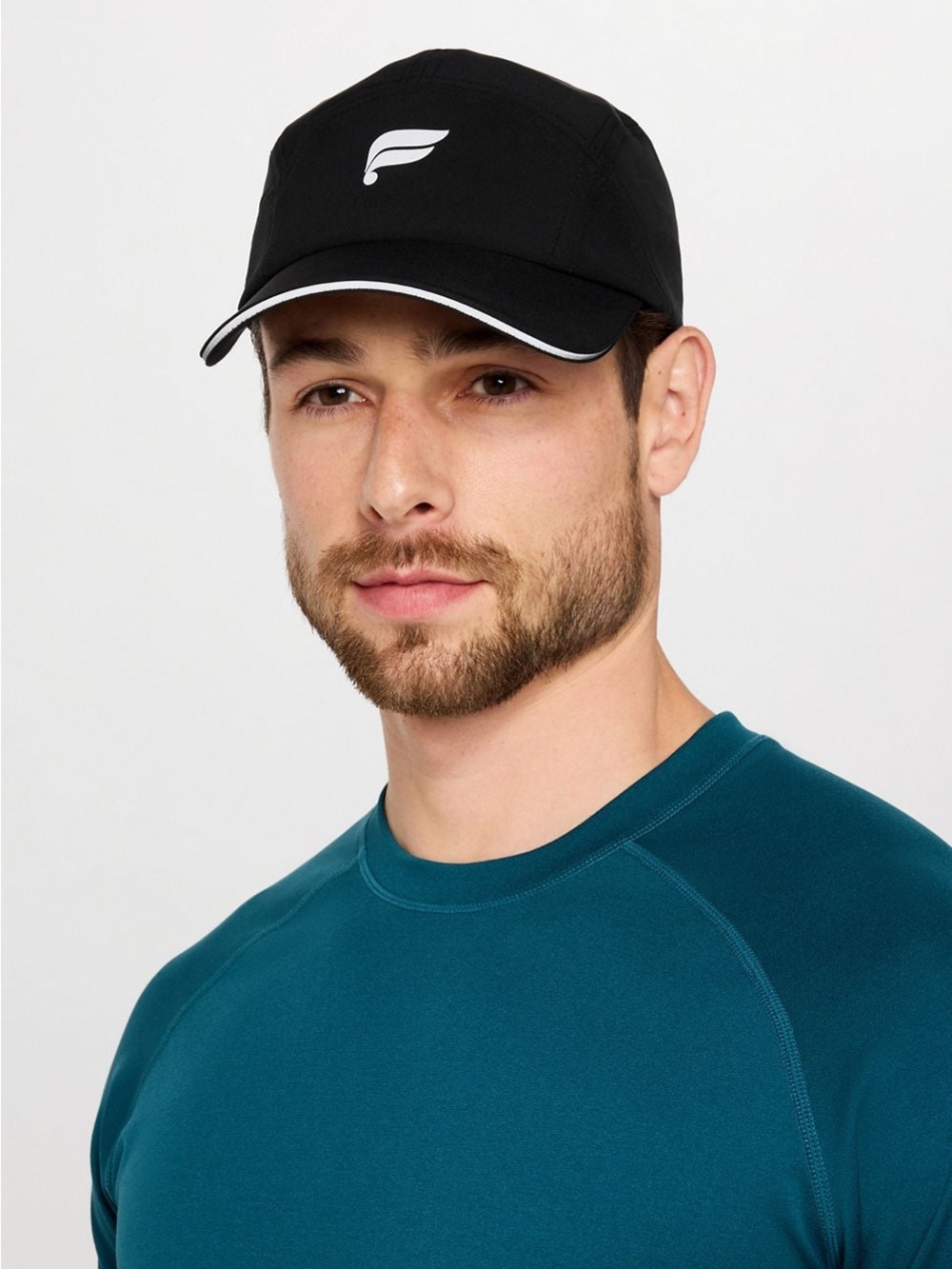 Fabletics Black Baseball Cap with White Trim and Logo